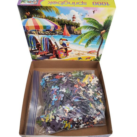 Springbok Puzzle 1000 Piece Tropical Paradise Pre-Owned - Picture 2 of 7